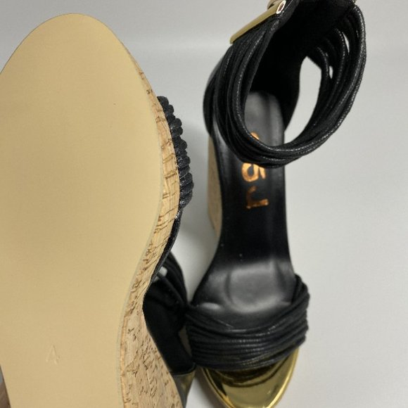 FSJ Women  Platform Cork Wedge High Heel Ankle - Picture 10 of 11